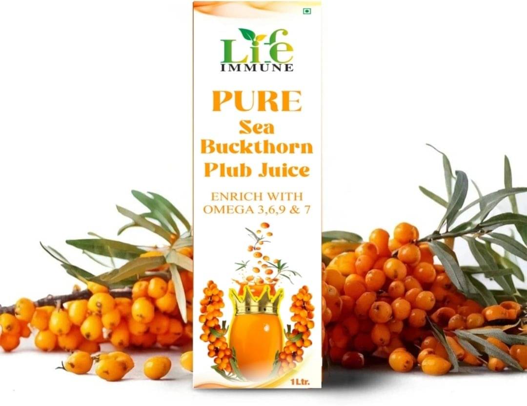 Life immune Sea Buckthorn berry Pulp Cold- Pressed Makes 50 Glasses Natural Vitamin C, 1000 ml (Pack of 1) Life immune Sea Buckthorn berry Pulp Cold- Pressed Makes 50 Glasses Natural Vitamin C, 1000 ml (Pack of 1)