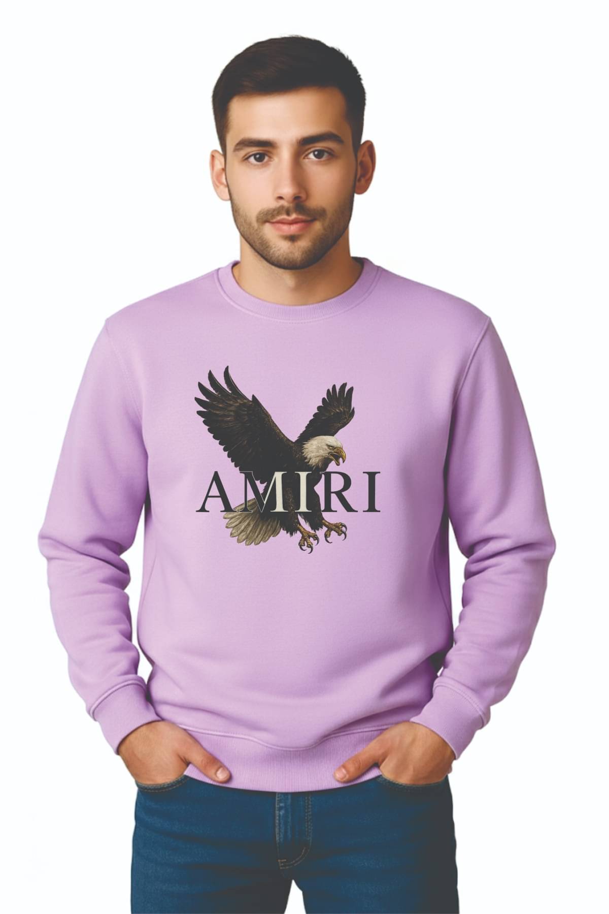     			Love Fashion Cotton Blend Round Neck Men's Sweatshirt - Lavender ( Pack of 1 )