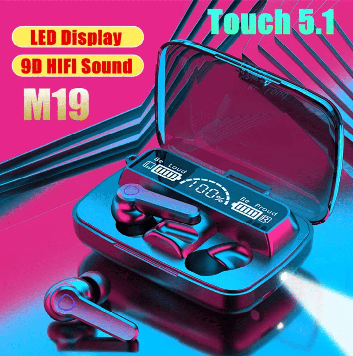 M19 Wireless Bluetooth Heaphone V5.1 Bluetooth M10 Wireless Earbuds Bluetooth With 2200 Mah Battery Capacity Upto 15 Hours Playtime     			M19 Wireless Bluetooth Heaphone V5.1 Bluetooth M10 Wireless Earbuds Bluetooth With 2200 Mah Battery Capacity Upto 15 Hours Playtime