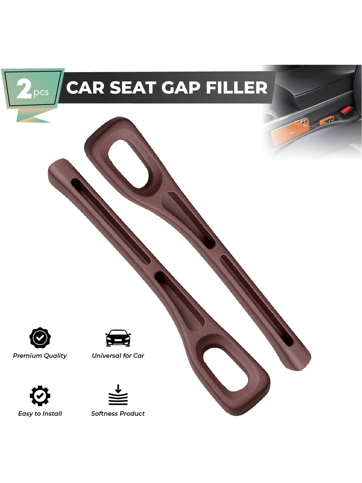     			MIKANIX Hook Type Holder for Front Seat Side Brown