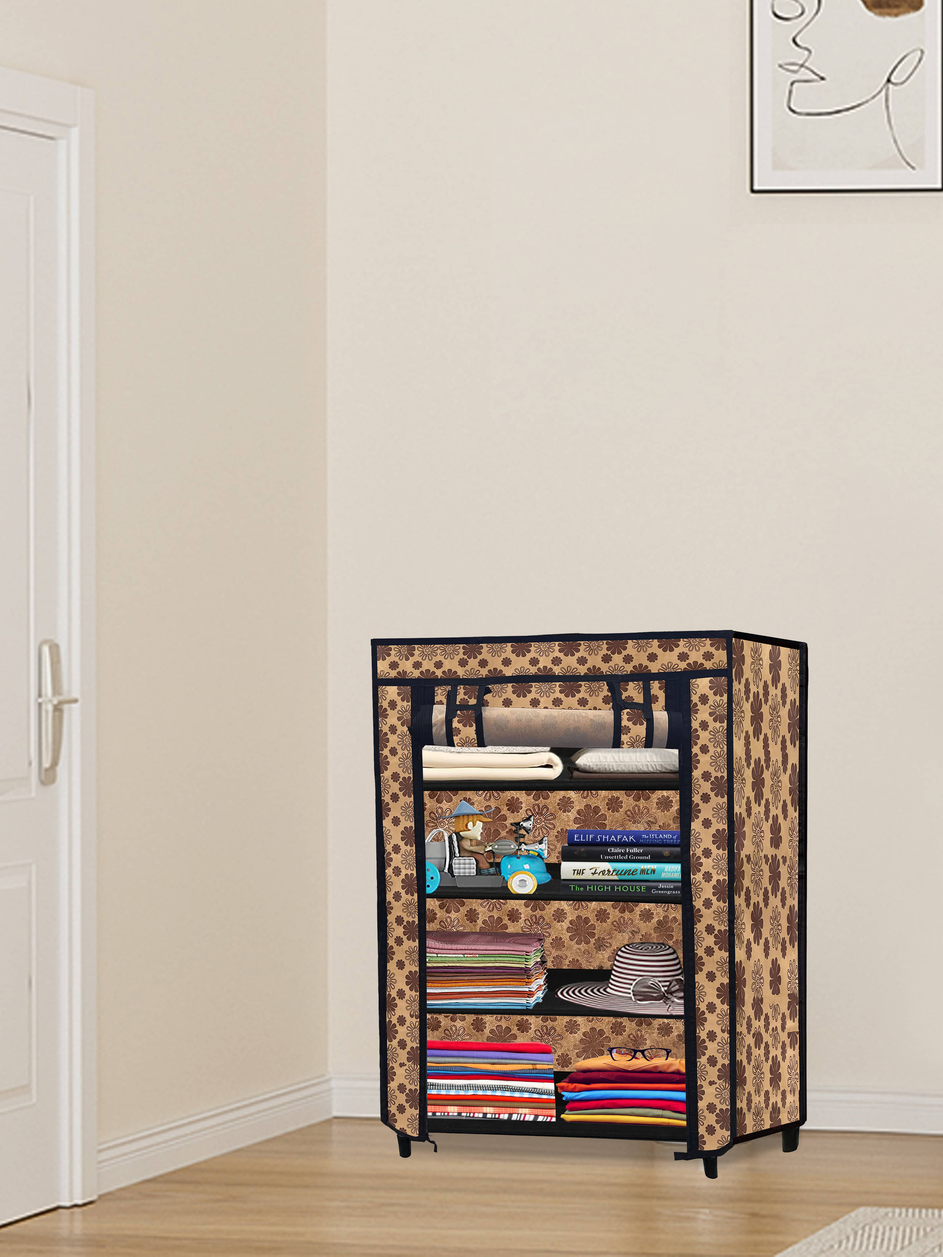 Premium Stainless Steel 4-Layer Cloth Drying Rack with Lockable Wheels Premium Stainless Steel 4-Layer Cloth Drying Rack with Lockable Wheels