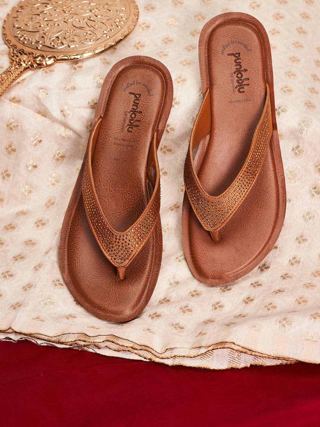     			Puntoblu Tan Women's Slipper