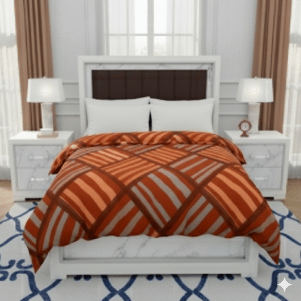 Quirky Home Fleece Striped Double Bed Reversible Blanket ( 254 cm x 228 cm ) - Orange ( Pack of 1 ) Quirky Home Fleece Striped Double Bed Reversible Blanket ( 254 cm x 228 cm ) - Orange ( Pack of 1 )
