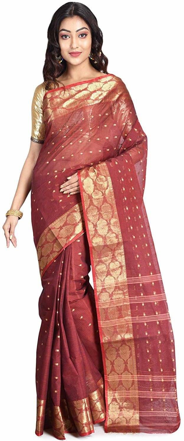     			RAJ SAREE HOUSE Cotton Self Design Tant Saree Without Blouse Piece ( Multicolor )