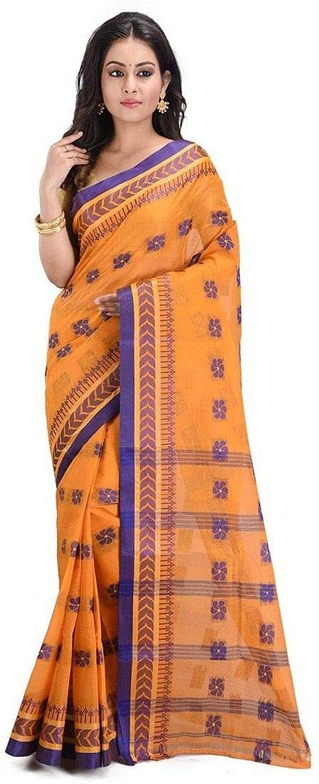 RAJ SAREE HOUSE Cotton Woven Tant Saree Without Blouse Piece ( Mustard )     			RAJ SAREE HOUSE Cotton Woven Tant Saree Without Blouse Piece ( Mustard )