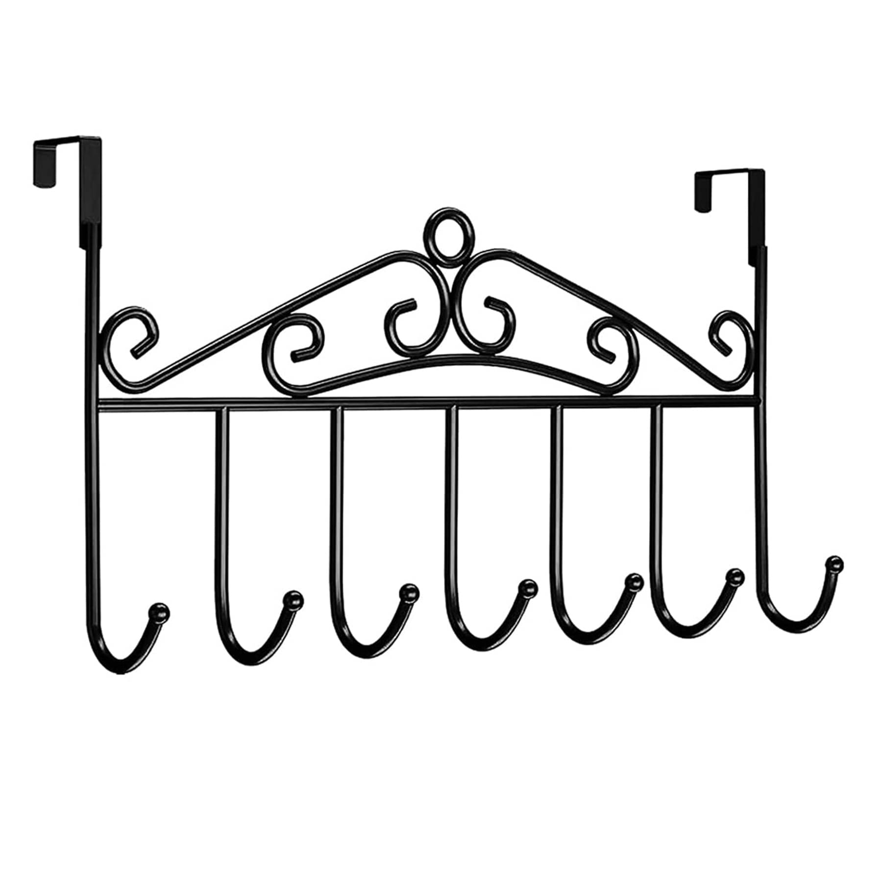 ROUTINE Over-the-Door Metal Hook Hanger Rack – 7 Hooks Heavy Duty Door Hanging Organizer for Clothes, Bags & Towels ROUTINE Over-the-Door Metal Hook Hanger Rack – 7 Hooks Heavy Duty Door Hanging Organizer for Clothes, Bags & Towels