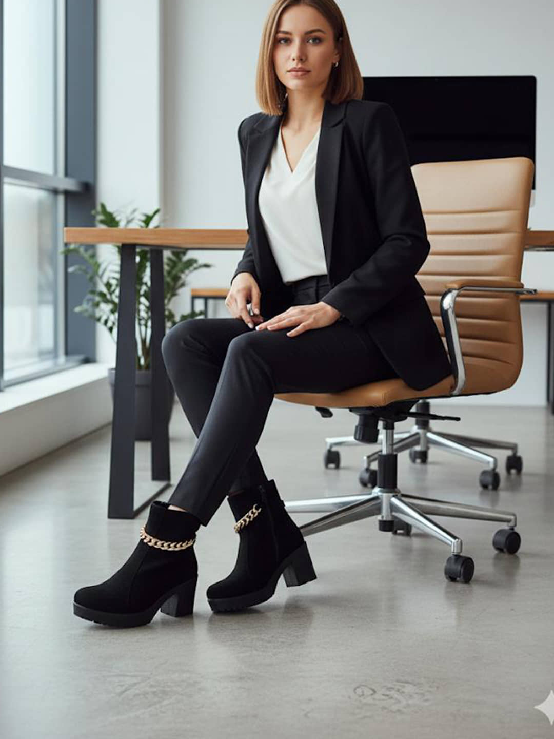 Shoetopia Black Women's Ankle Length Boots