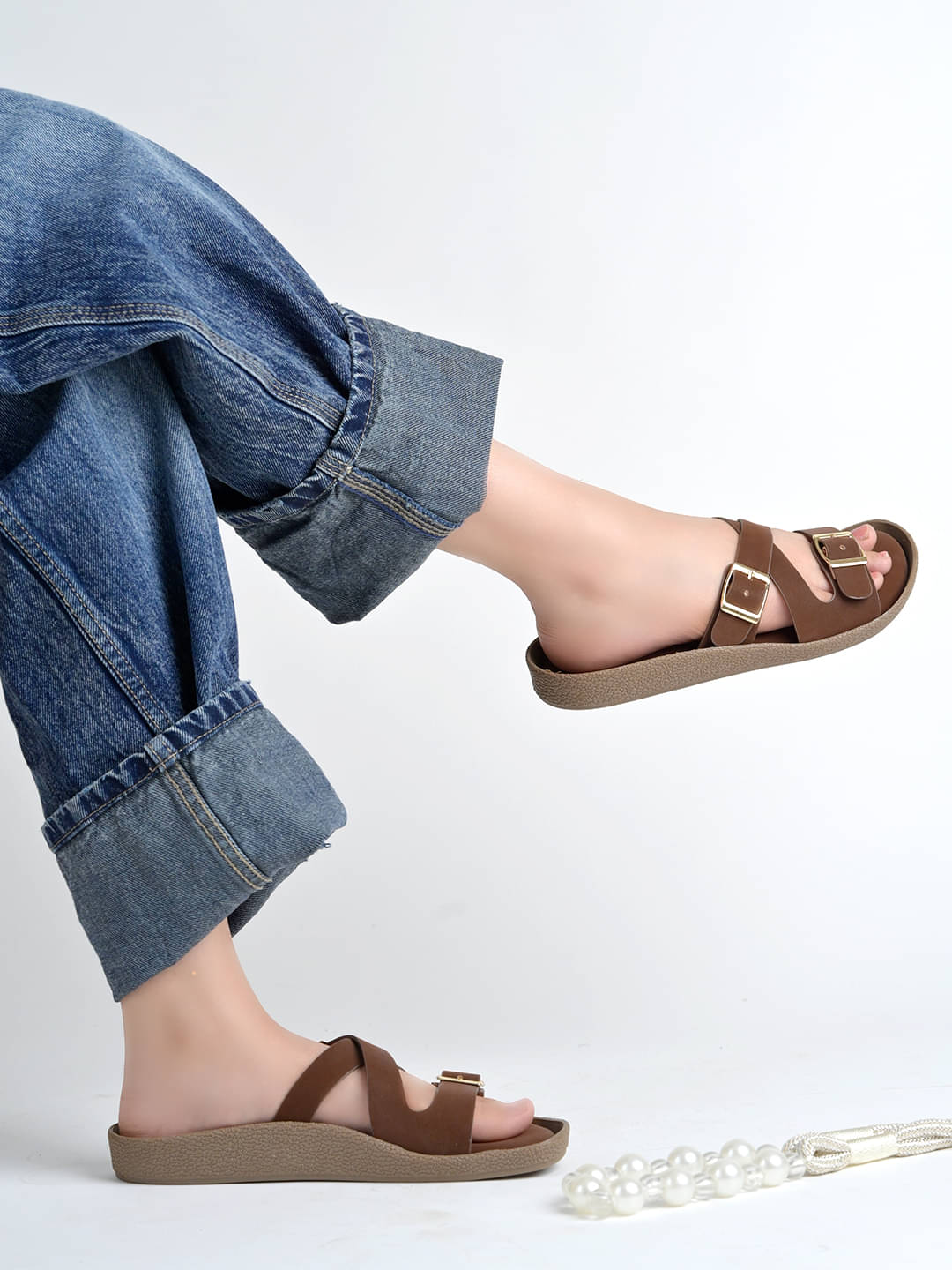     			Shoetopia Brown Women's Flats