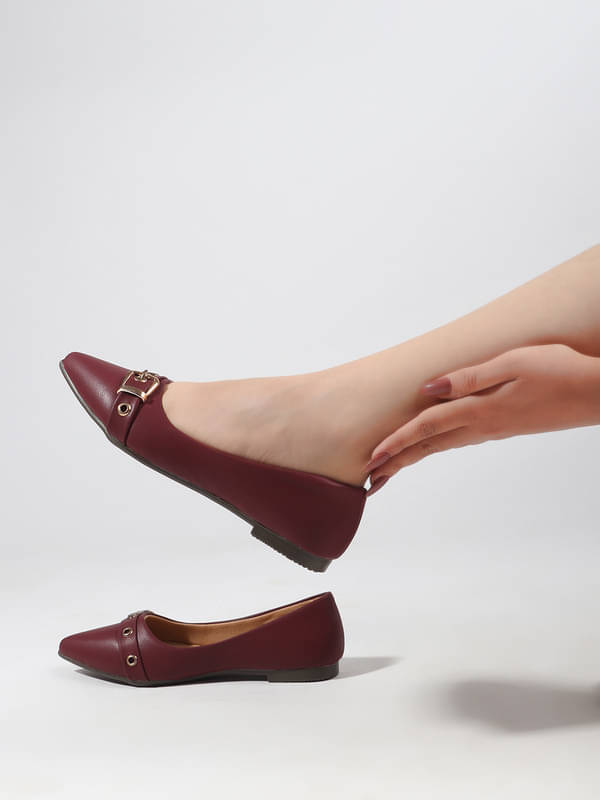 Sukun Maroon Women's Casual Ballerinas Sukun Maroon Women's Casual Ballerinas
