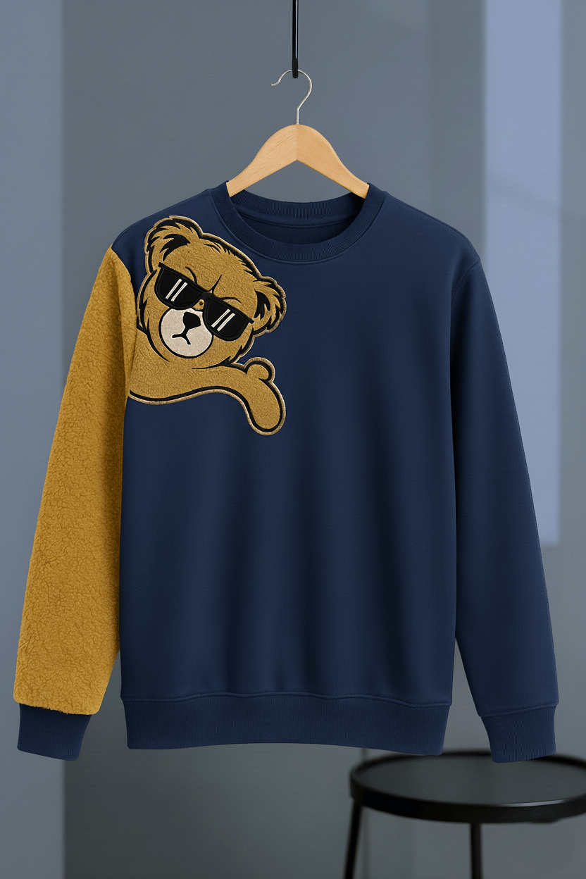     			Try This Cotton Blend Round Neck Men's Sweatshirt - Blue ( Pack of 1 )