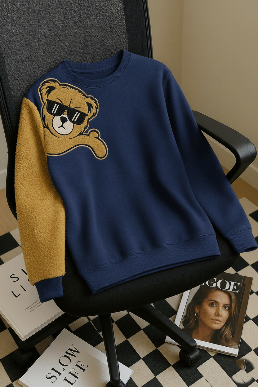     			Try This Cotton Blend Round Neck Men's Sweatshirt - Blue ( Pack of 1 )