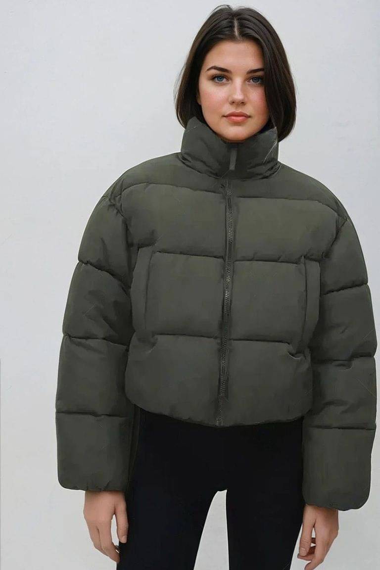     			kotty Women High Neck Puffer Jacket ( Green )