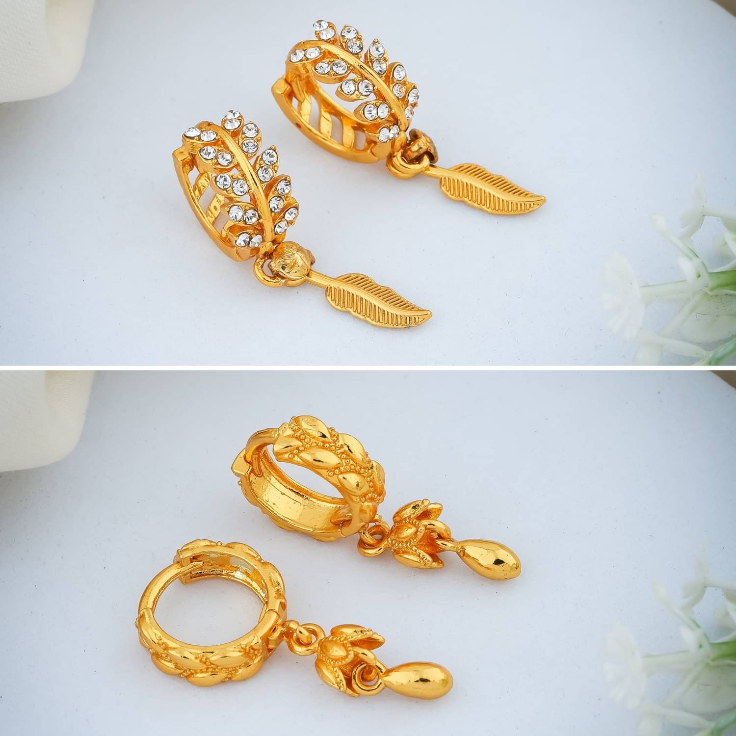     			weroxa Gold Hoops Earrings ( Pack of 2 )