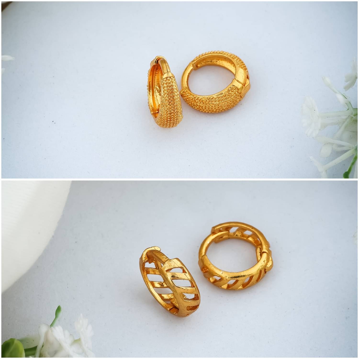     			weroxa Gold Hoops Earrings ( Pack of 2 )