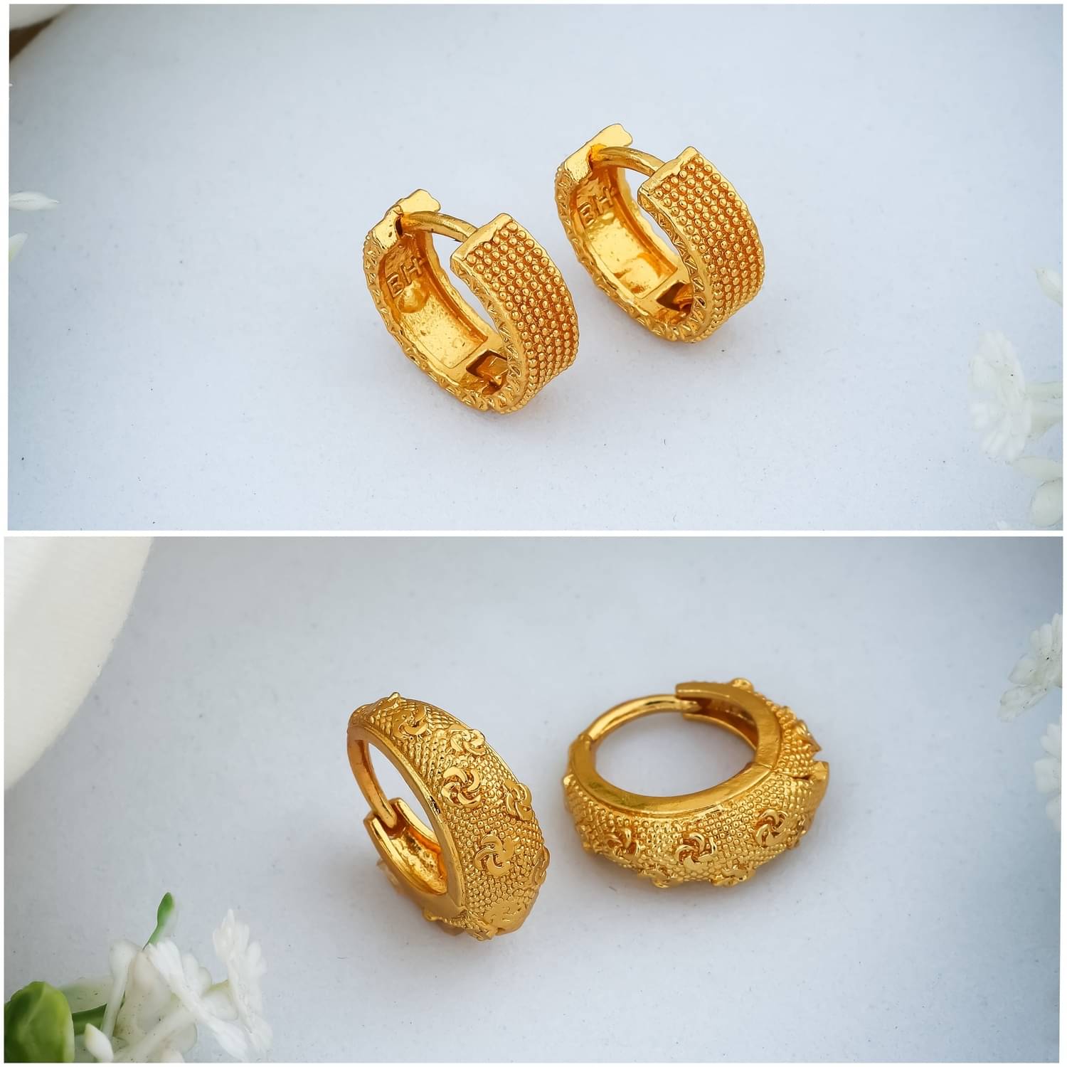     			weroxa Gold Hoops Earrings ( Pack of 2 )