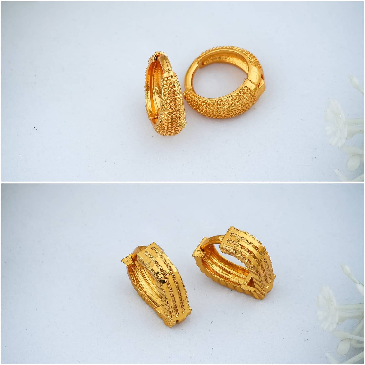     			weroxa Gold Hoops Earrings ( Pack of 2 )