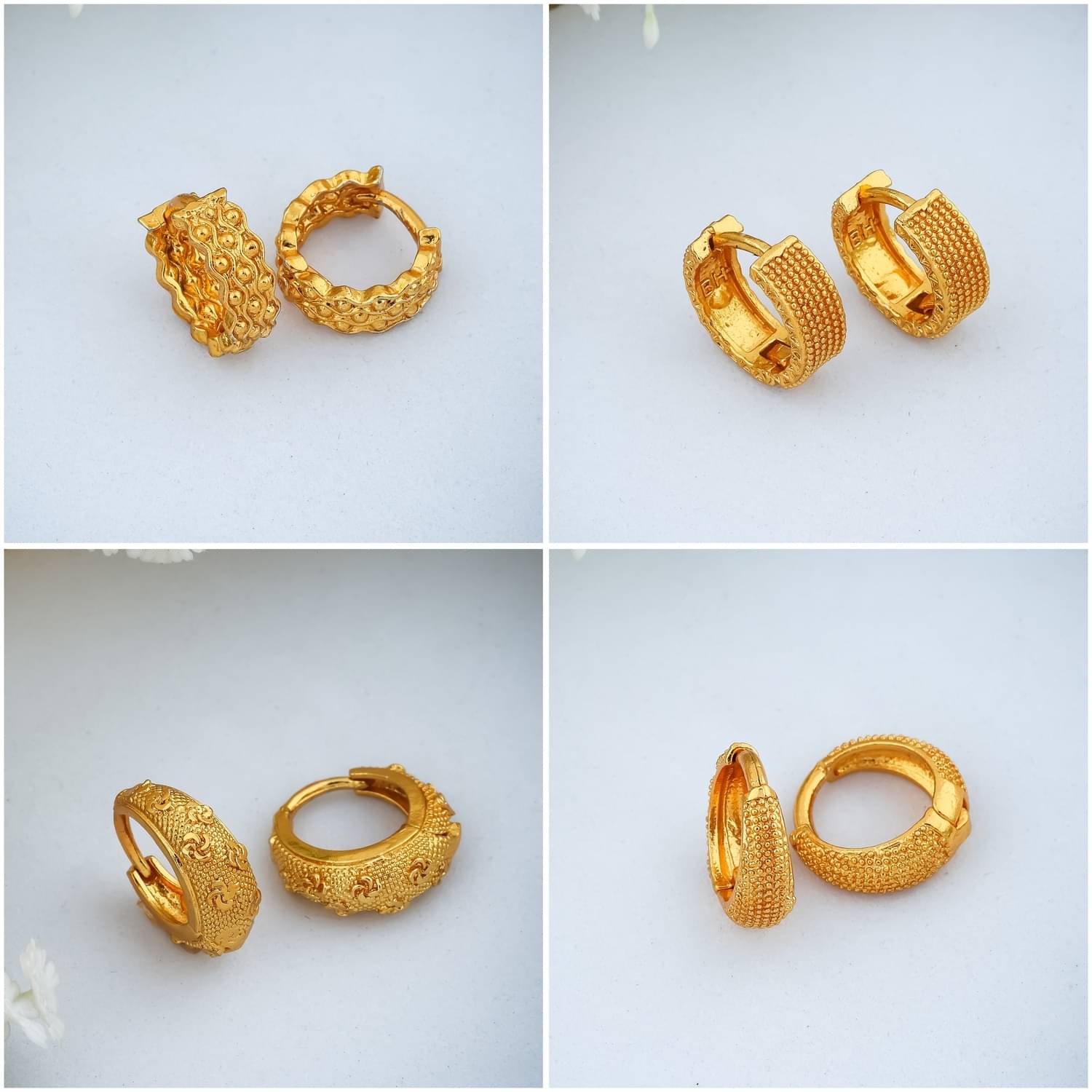     			weroxa Gold Hoops Earrings ( Pack of 4 )