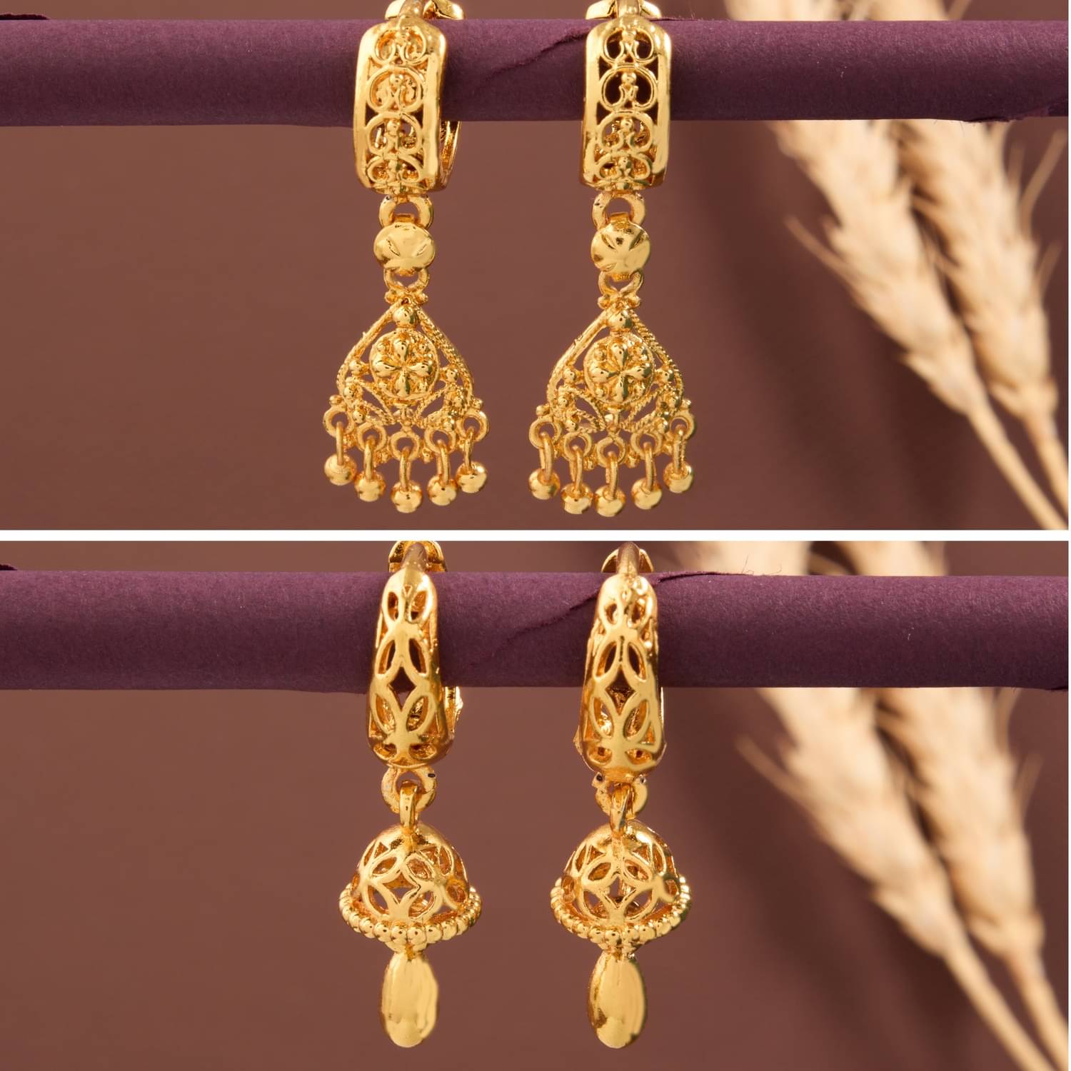    			weroxa Gold Hoops Earrings ( Pack of 2 )