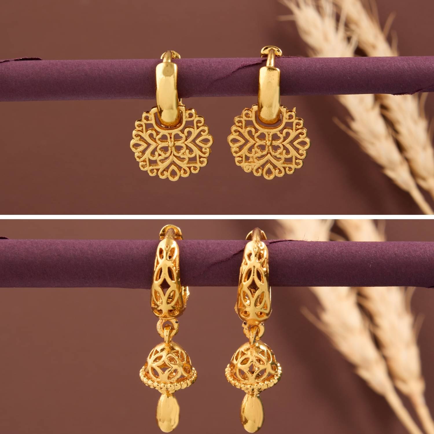     			weroxa Gold Hoops Earrings ( Pack of 2 )