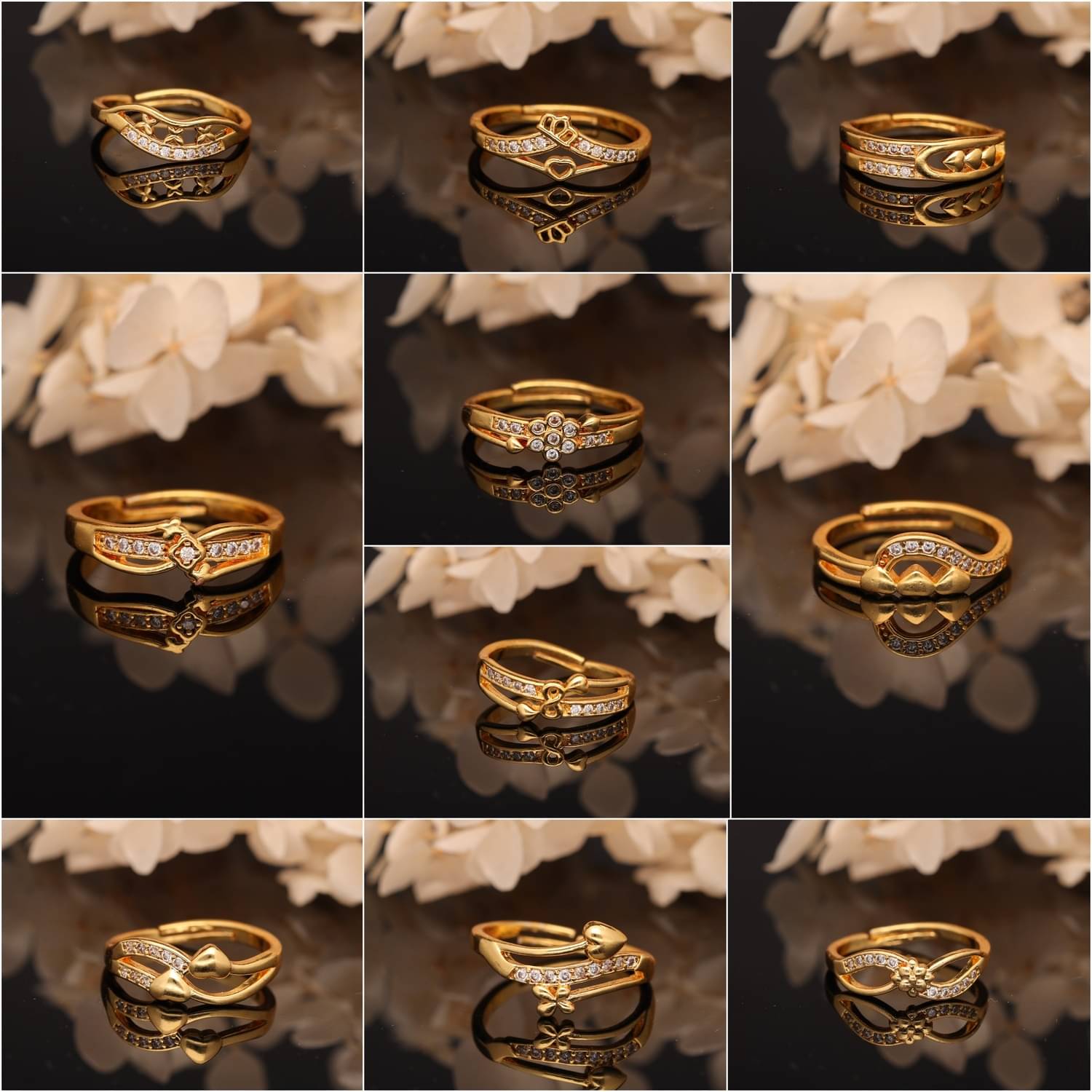 weroxa Gold Rings ( Pack of 10 )     			weroxa Gold Rings ( Pack of 10 )