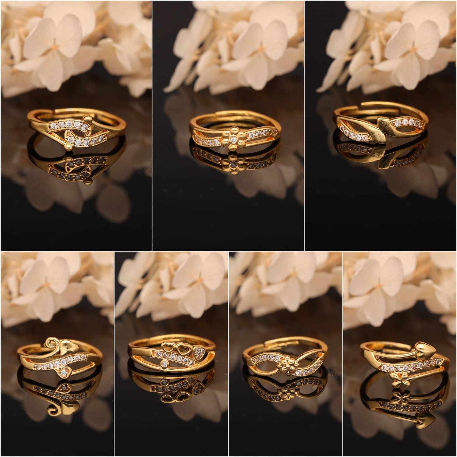weroxa Gold Rings ( Pack of 7 ) weroxa Gold Rings ( Pack of 7 )