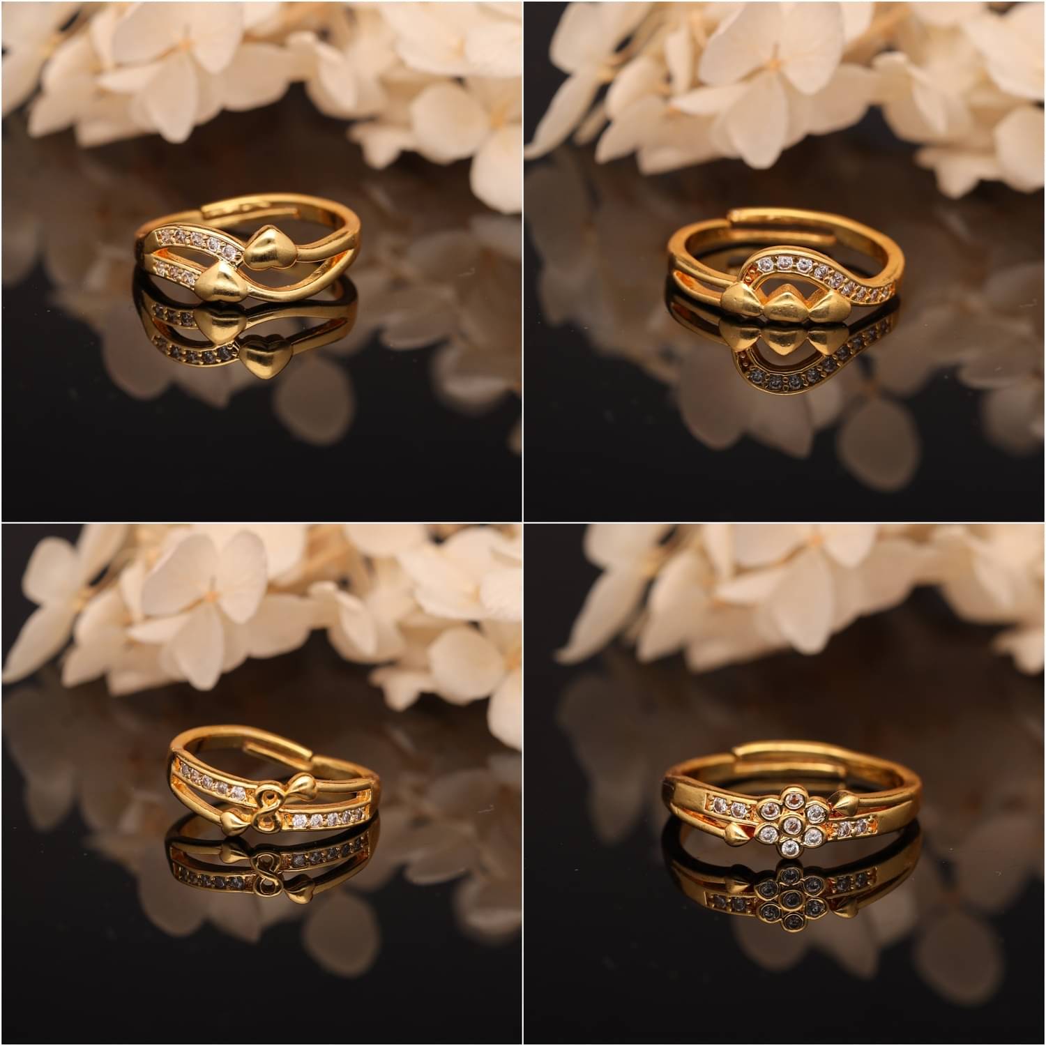 weroxa Gold Rings ( Pack of 4 ) weroxa Gold Rings ( Pack of 4 )