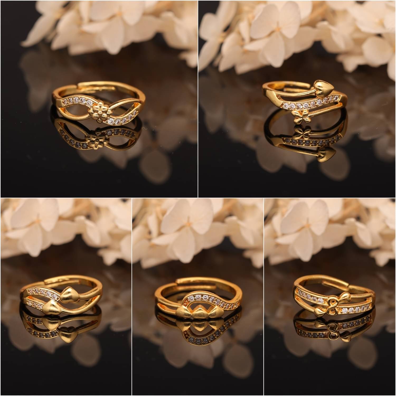 weroxa Gold Rings ( Pack of 5 ) weroxa Gold Rings ( Pack of 5 )