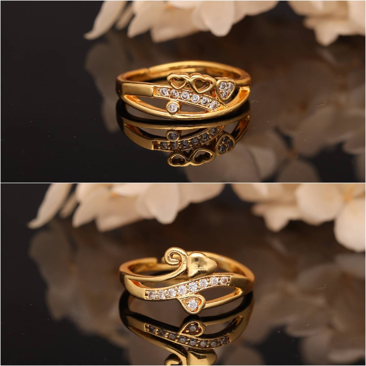     			weroxa Gold Rings ( Pack of 2 )