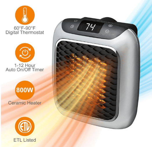     			Adidev Electric Heater Silver Heat Convector