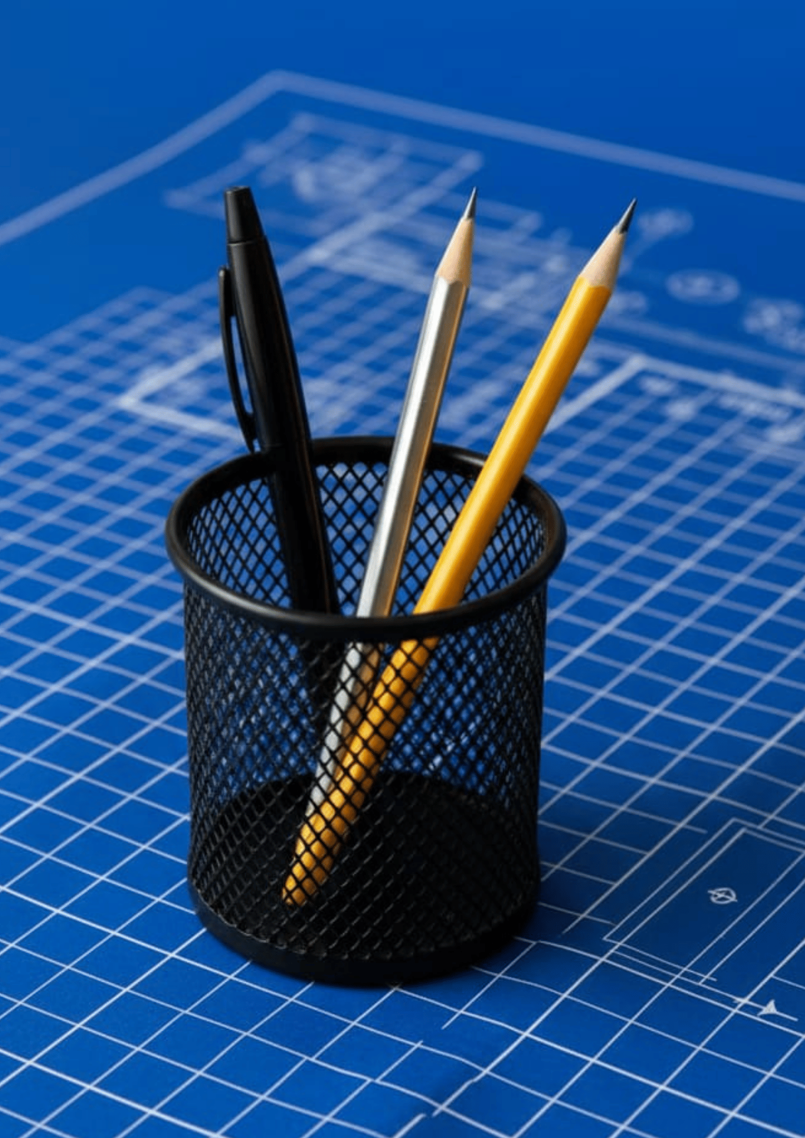     			Adworld Global Metal Round Mesh Pen Stand & Pencil Holder | Table Desk Organizer for Home, Office | Black