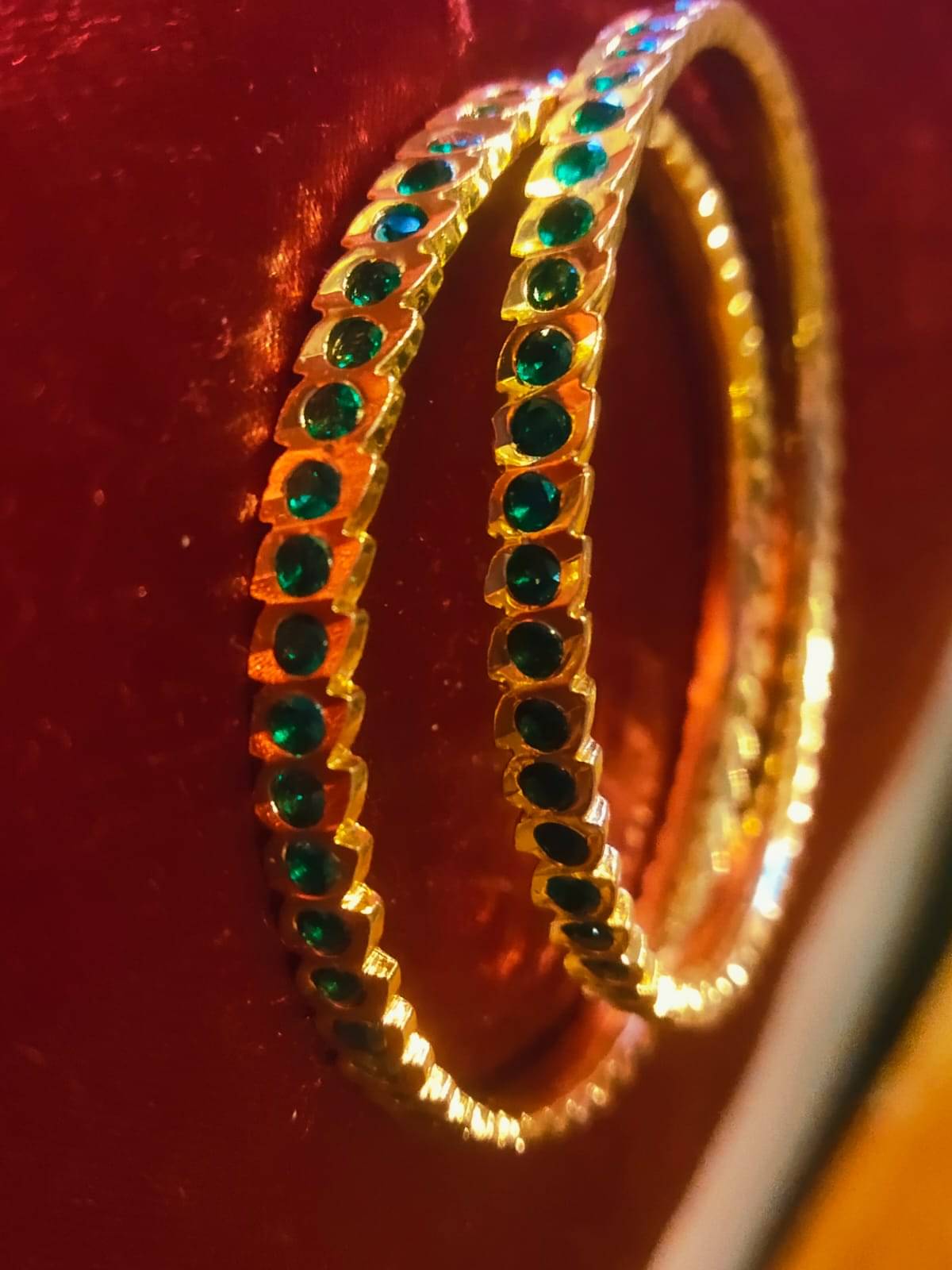     			Angel N Daniel Green Bangle Set ( Pack of 2 )