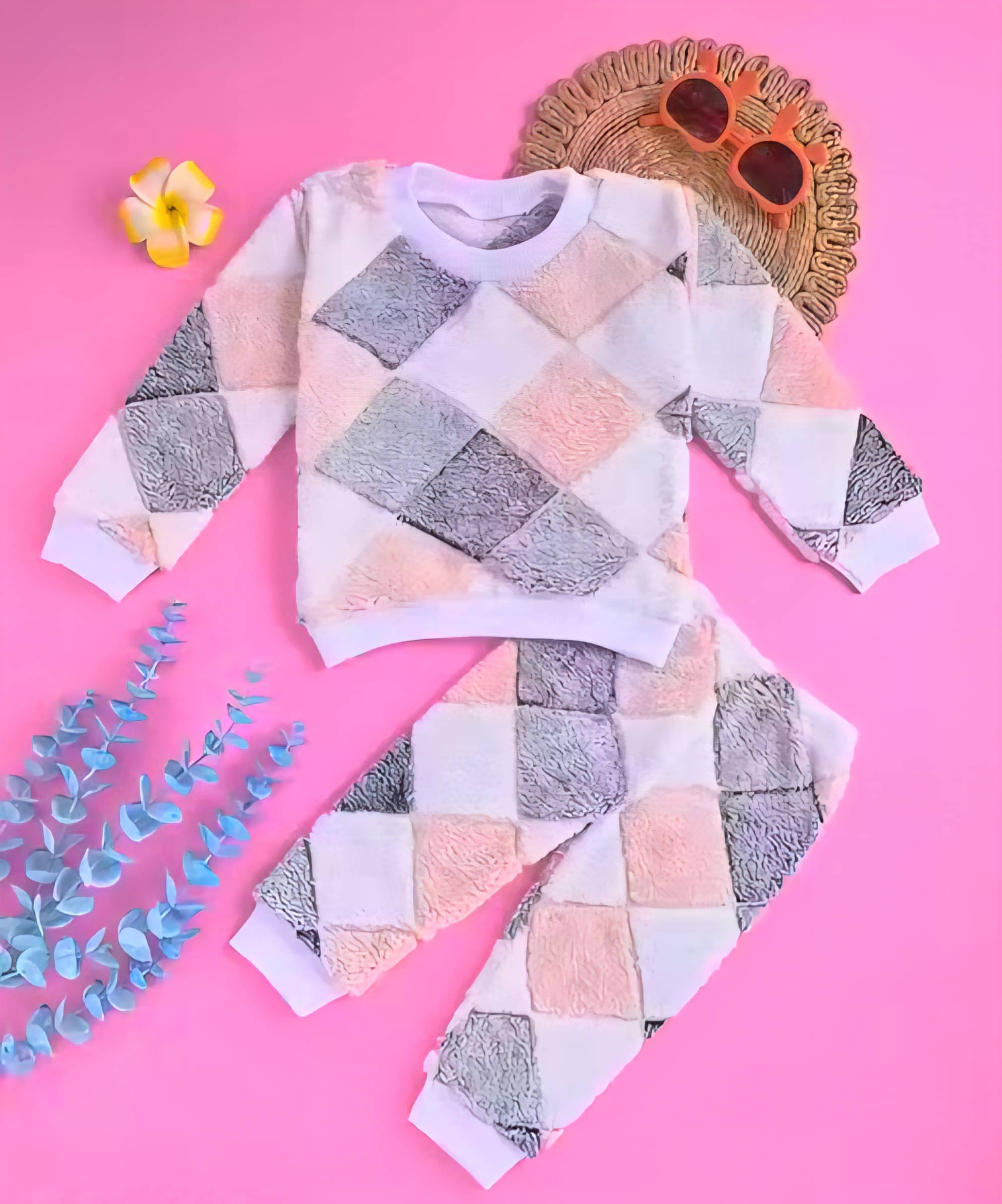 Banou Pack of 1 Unisex for Baby Woollen Sweatshirt & Jogger Set ( Multicolor 3 ) Banou Pack of 1 Unisex for Baby Woollen Sweatshirt & Jogger Set ( Multicolor 3 )