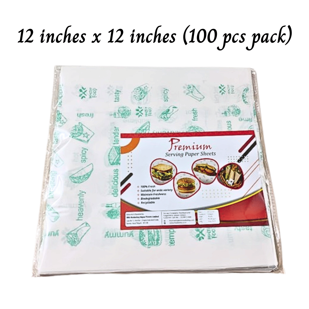 Butter paper sheet Printed Size 12 inches x 12 inches (100 pcs pack) Butter paper sheet Printed Size 12 inches x 12 inches (100 pcs pack)