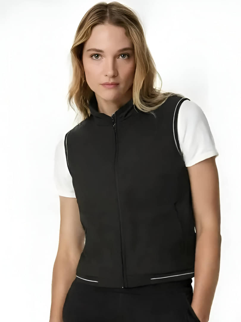     			CADMON Women Round Neck Regular Jacket ( Black )