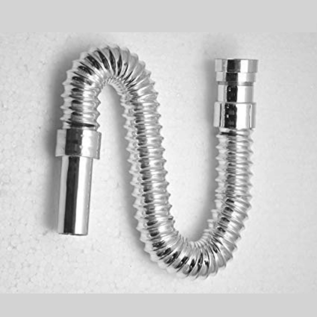 COSSIMO PVC Chrome Plated Flexible Waste Pipe 1-1/4" for Kitchen Sink Heavy Duty Waste Water Drain Hose Pipe (Pack of 1) COSSIMO PVC Chrome Plated Flexible Waste Pipe 1-1/4" for Kitchen Sink Heavy Duty Waste Water Drain Hose Pipe (Pack of 1)