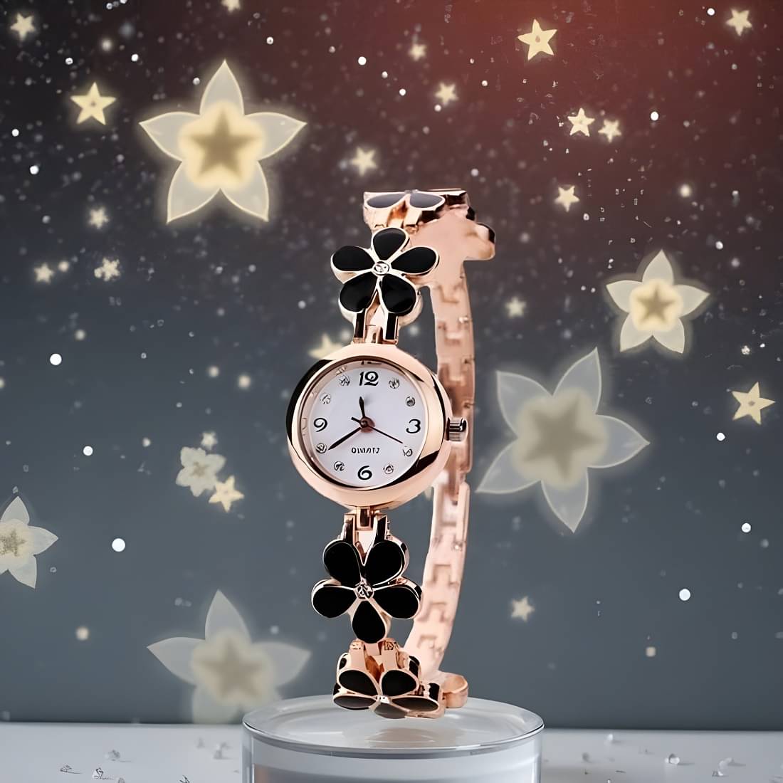     			Cosmic Black Metal Analog Womens Watch