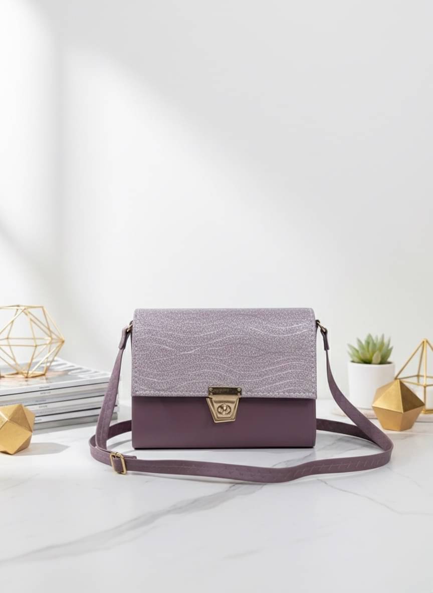     			De Elmore Sling Bag Rexin Set of 1 ( Rose Gold )