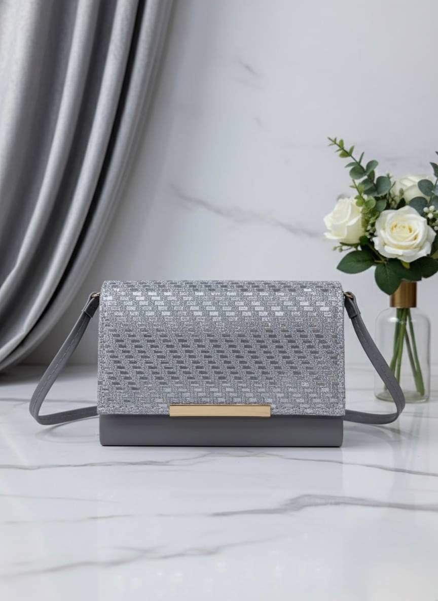     			De Elmore Sling Bag Rexin Set of 1 ( Light Grey )