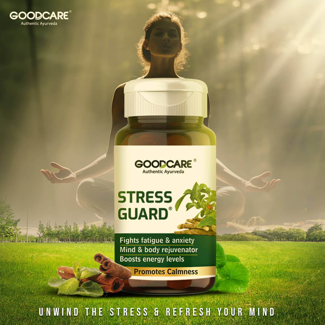 GOODCARE Stress Guard Capsules - Ayurvedic Support for Stress Relief and Anxiety | Ashwagandha and Brahmi - 60 Capsules
