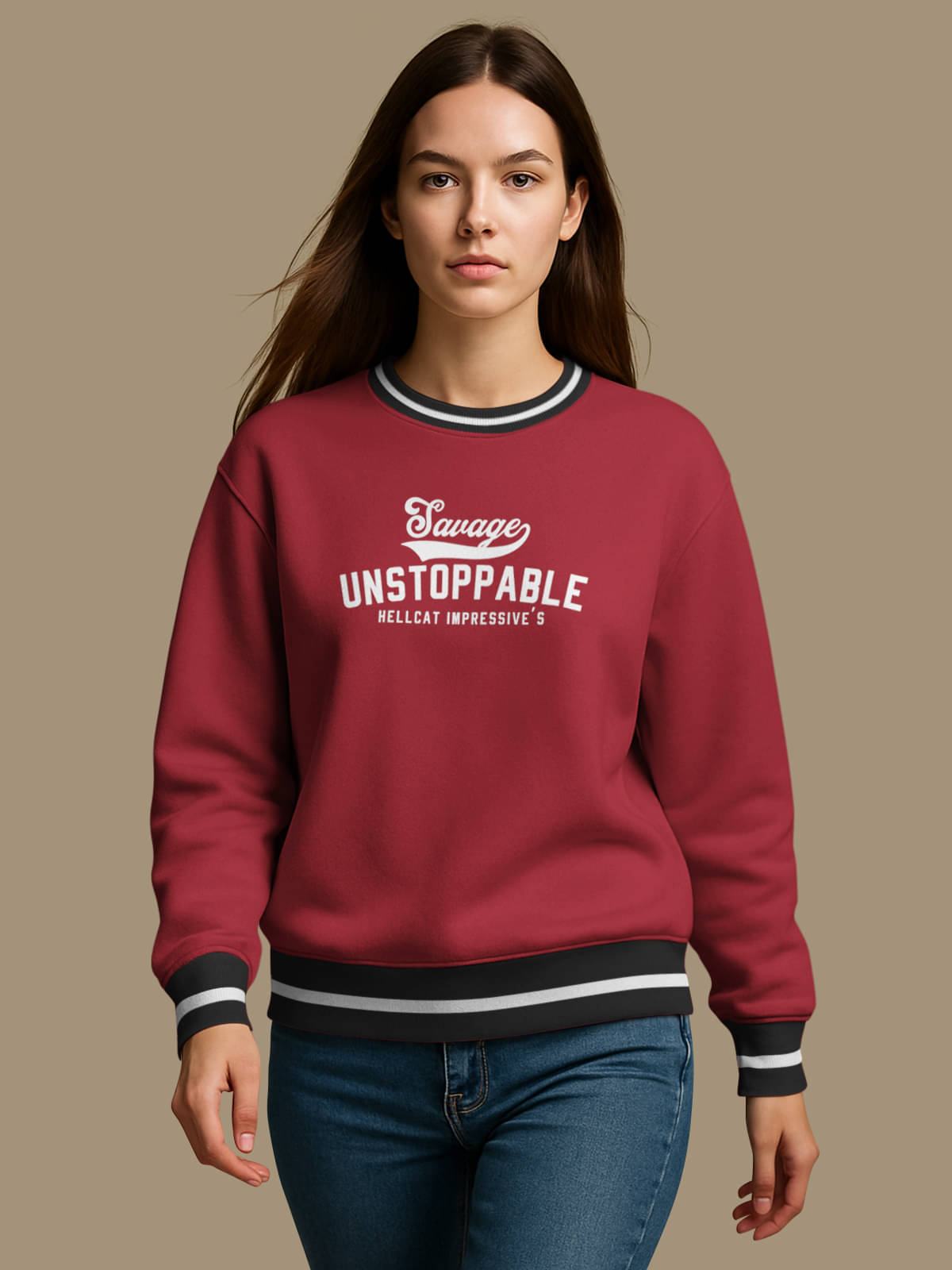 HELLCAT Women Cotton Blend Printed Regular Fit Round Neck T-Shirt ( Maroon ) HELLCAT Women Cotton Blend Printed Regular Fit Round Neck T-Shirt ( Maroon )