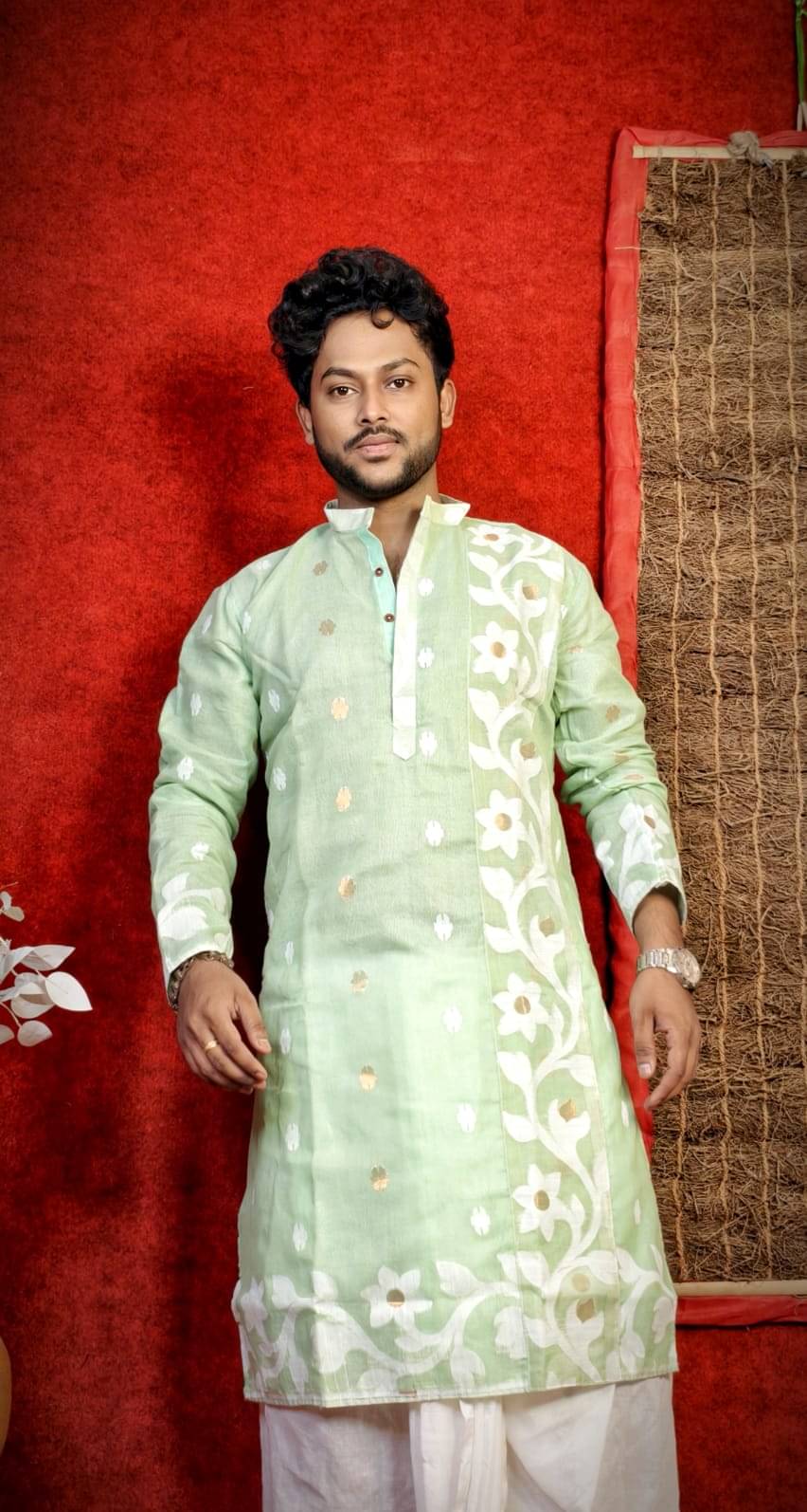 LAXMI SAREE MALL Light Green Cotton Blend Men's Regular Kurta ( Pack of 1 ) LAXMI SAREE MALL Light Green Cotton Blend Men's Regular Kurta ( Pack of 1 )