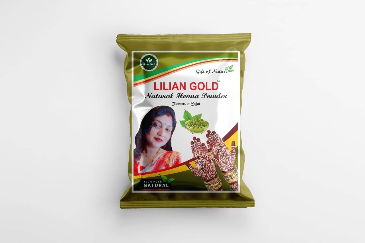     			LILIAN GOLD 100% Pure Natural Henna Powder Mehandi For Hair Color Brown 400gm Natural Henna 400 g
