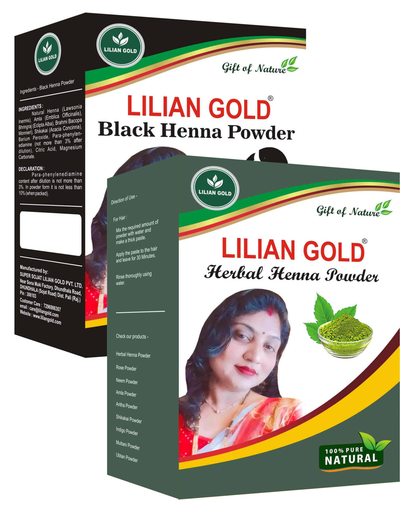 LILIAN GOLD Herbal Henna & Black Henna Powder For Hair Color BrownBlack Each100gm Natural Henna 200 g Pack of 2 LILIAN GOLD Herbal Henna & Black Henna Powder For Hair Color BrownBlack Each100gm Natural Henna 200 g Pack of 2
