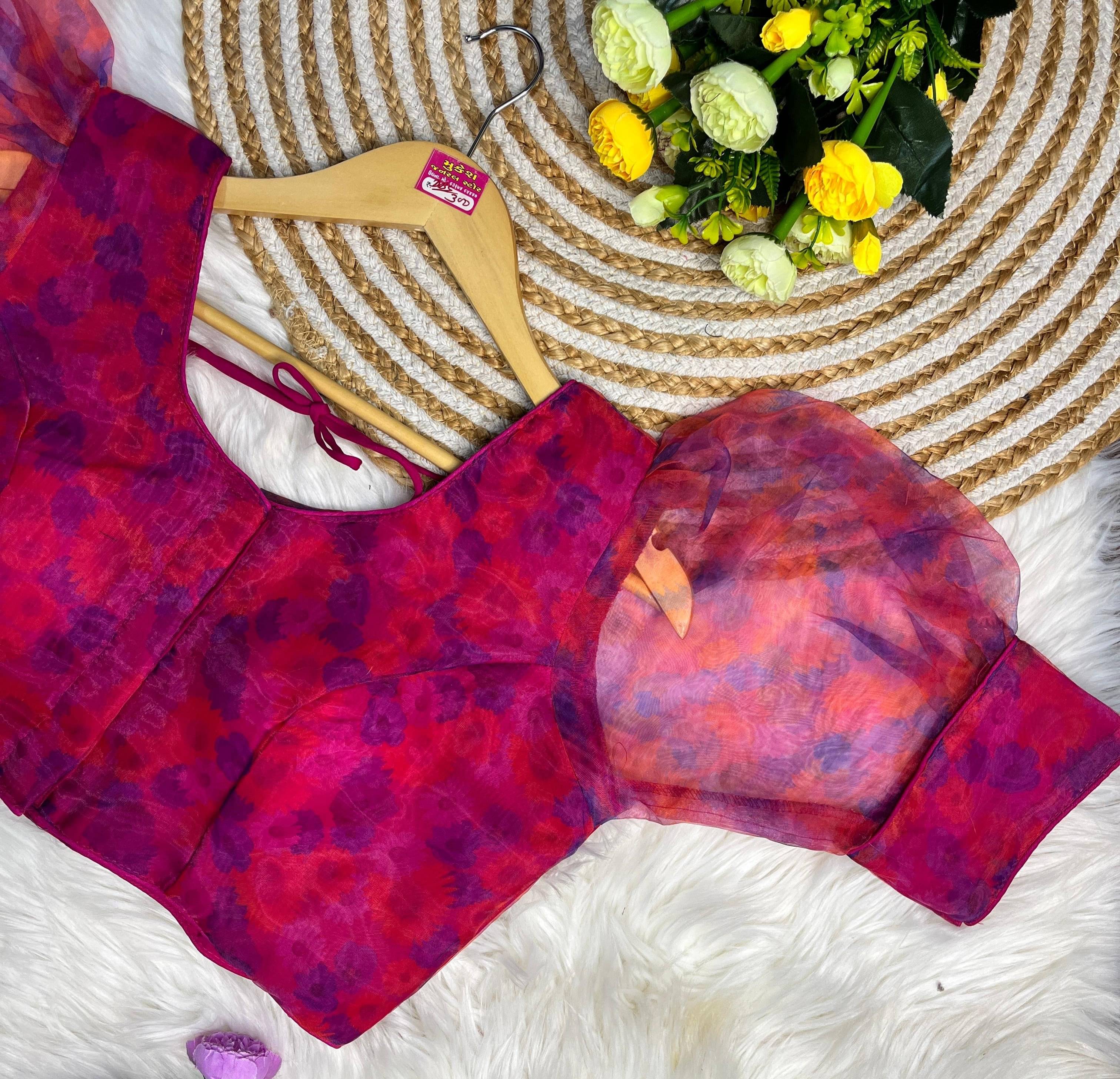     			Murliwala Creation Chiffon Readymade with Pad U-Neck Women's Blouse ( Pink )