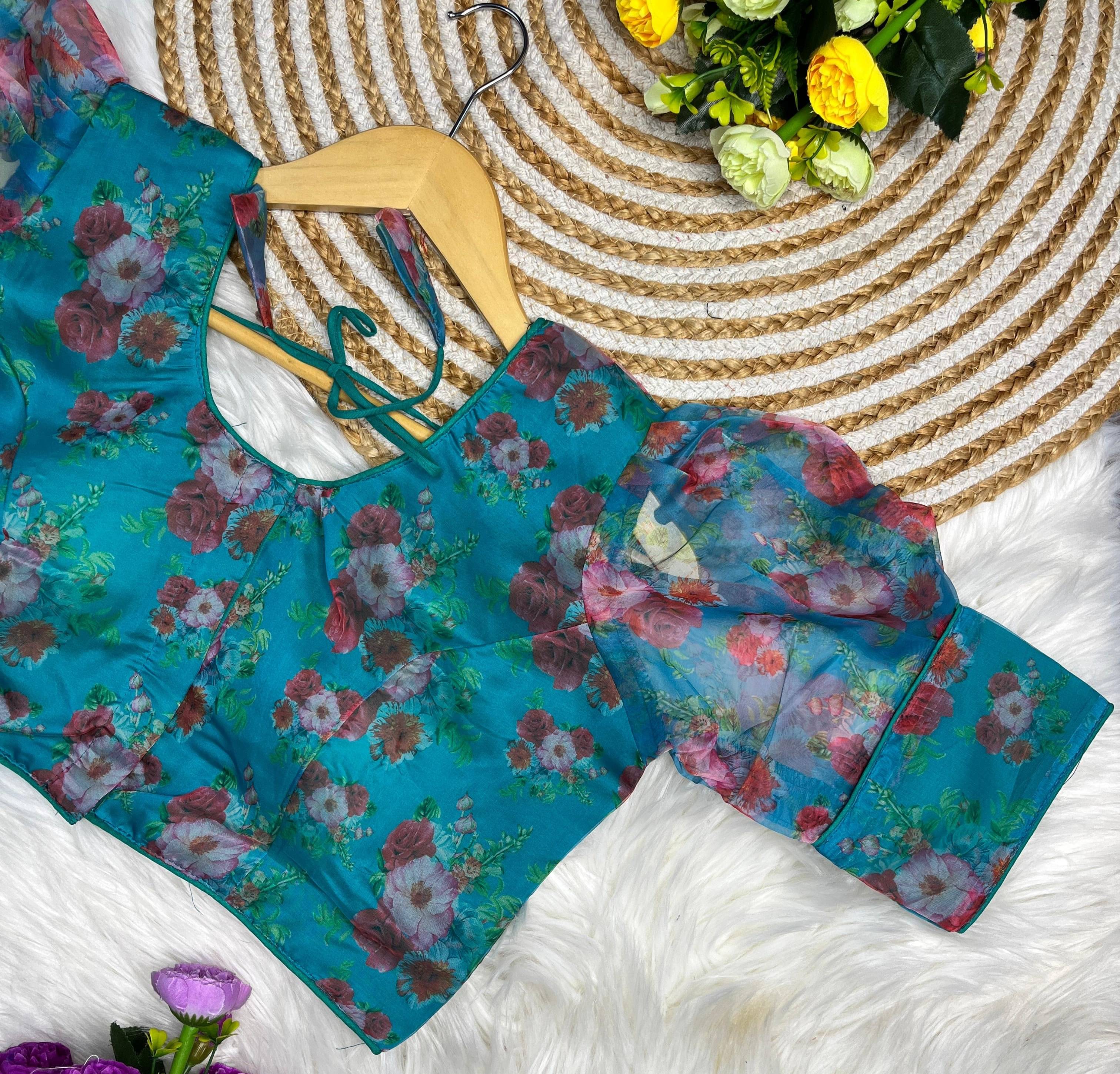     			Murliwala Creation Chiffon Readymade with Pad U-Neck Women's Blouse ( Green )