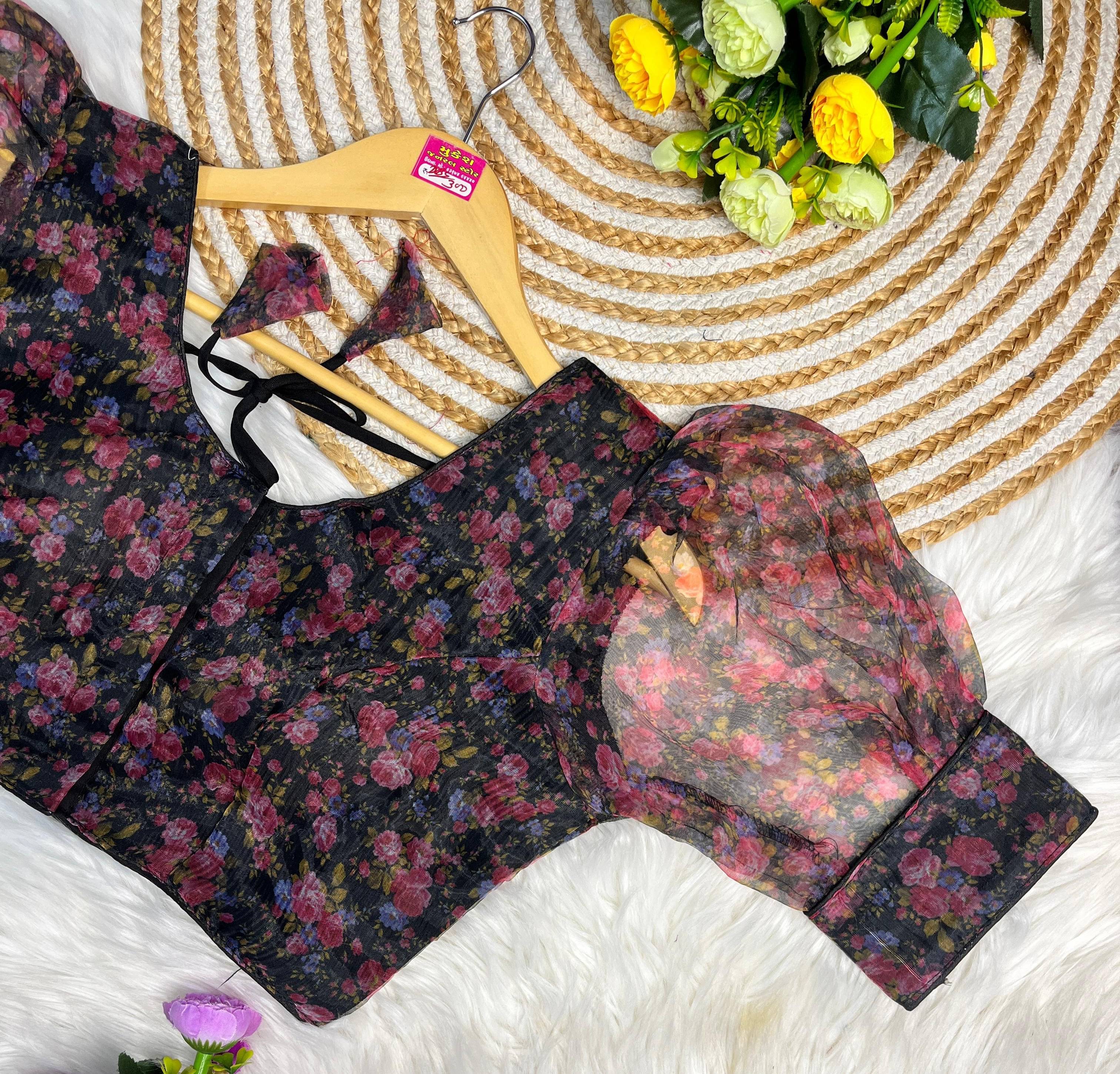     			Murliwala Creation Chiffon Readymade with Pad U-Neck Women's Blouse ( Multicoloured )