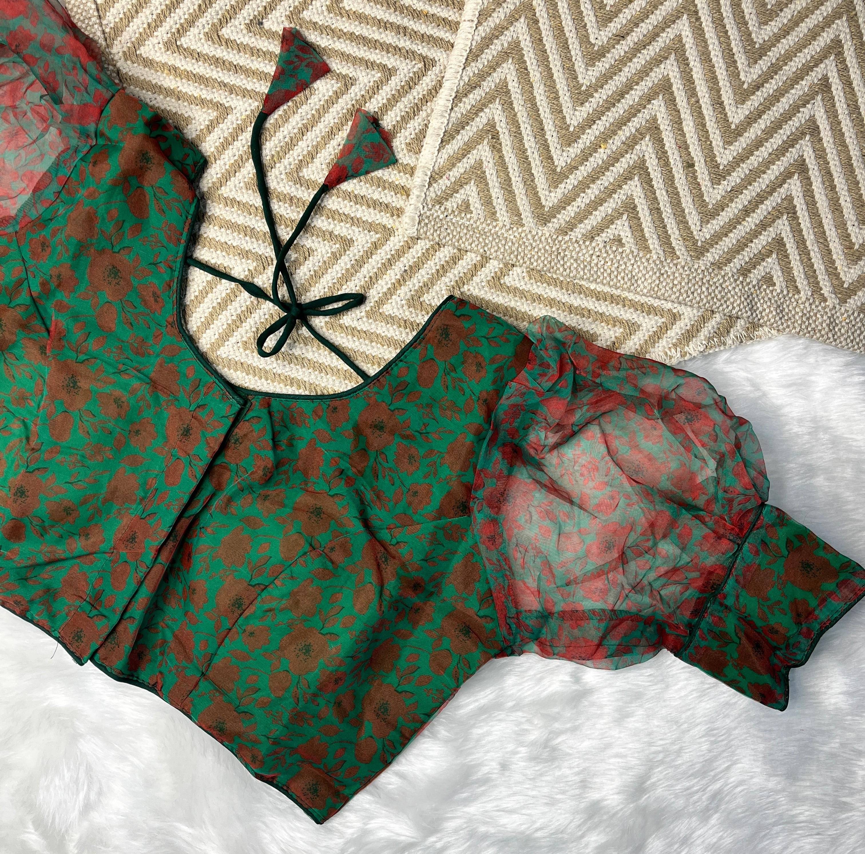 Murliwala Creation Chiffon Readymade with Pad U-Neck Women's Blouse ( Mint Green ) Murliwala Creation Chiffon Readymade with Pad U-Neck Women's Blouse ( Mint Green )