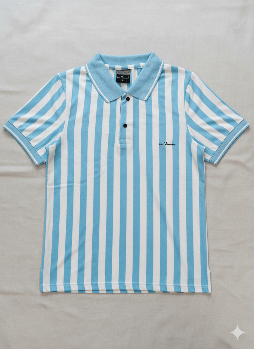     			Nelartndesign Men Cotton Blend Regular Fit Striped T-Shirt ( Blue )