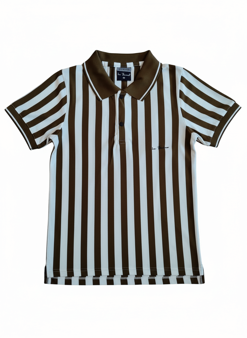     			Nelartndesign Men Cotton Blend Regular Fit Striped T-Shirt ( Brown )