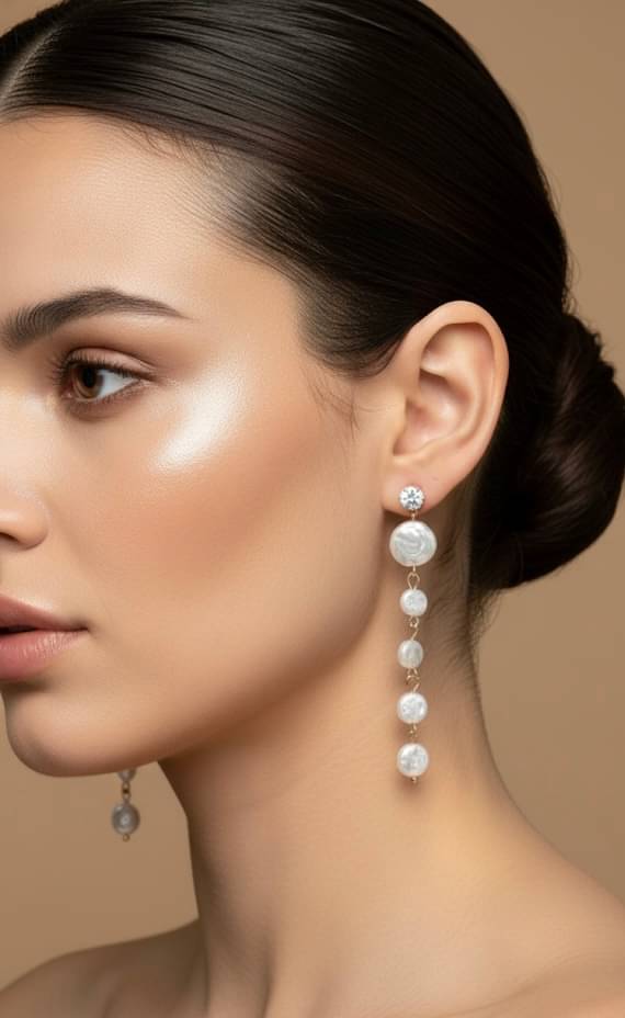     			PUSHP White Pearl Earrings ( Pack of 1 )